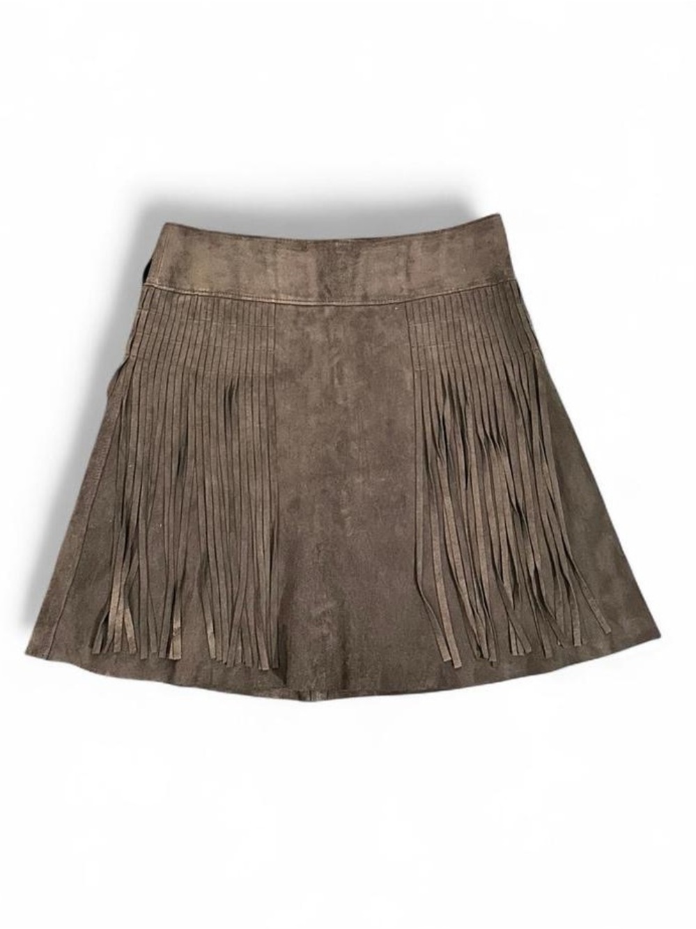 🔥 NINE WEST Suede Fringe Mini Skirt and Belt Sash